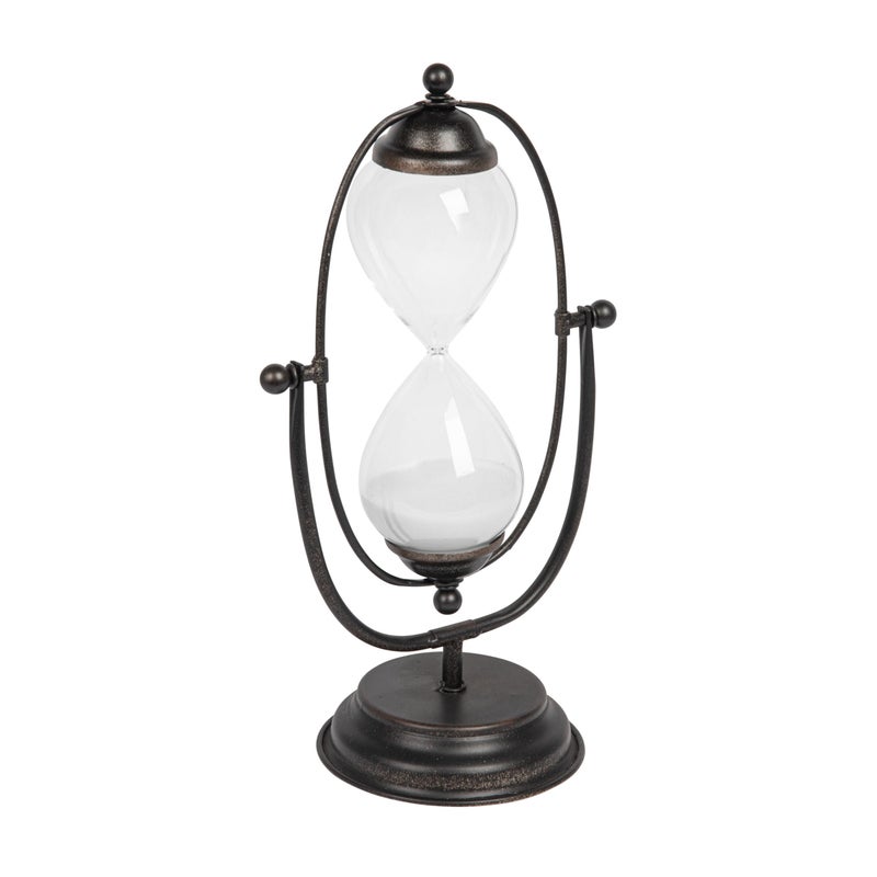 Creative Co-op Decorative Metal & Glass Thirty Minute Hourglass - Image 1