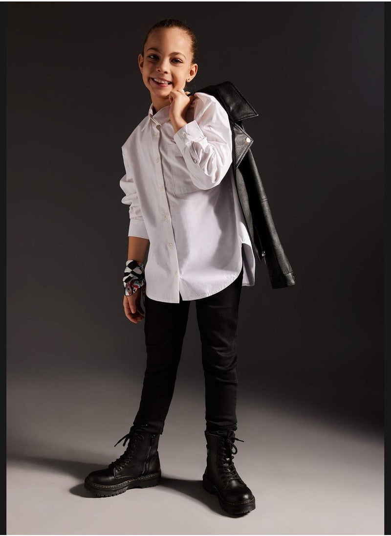 DeFacto - Girl Oversize Fit Woven Long Sleeve Shirt - Image 1