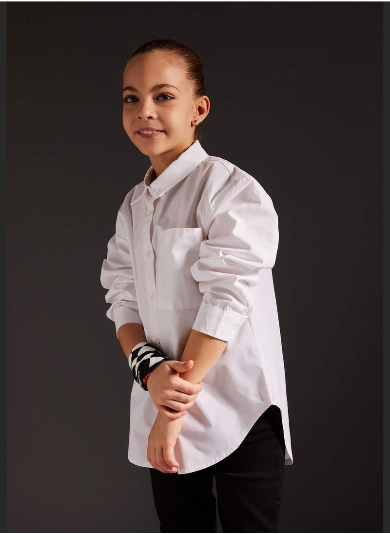 DeFacto - Girl Oversize Fit Woven Long Sleeve Shirt - Image 1