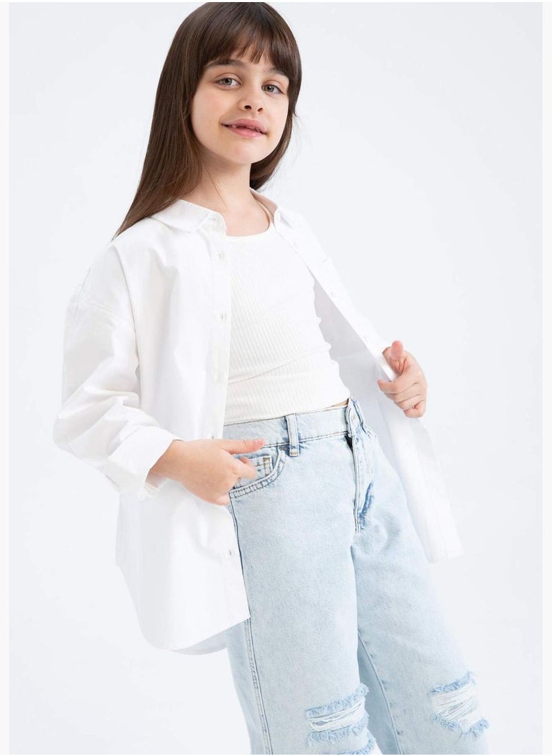 DeFacto - Girl Oversize Fit Woven Long Sleeve Shirt - Image 1