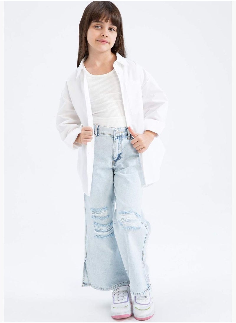 DeFacto - Girl Oversize Fit Woven Long Sleeve Shirt - Image 1