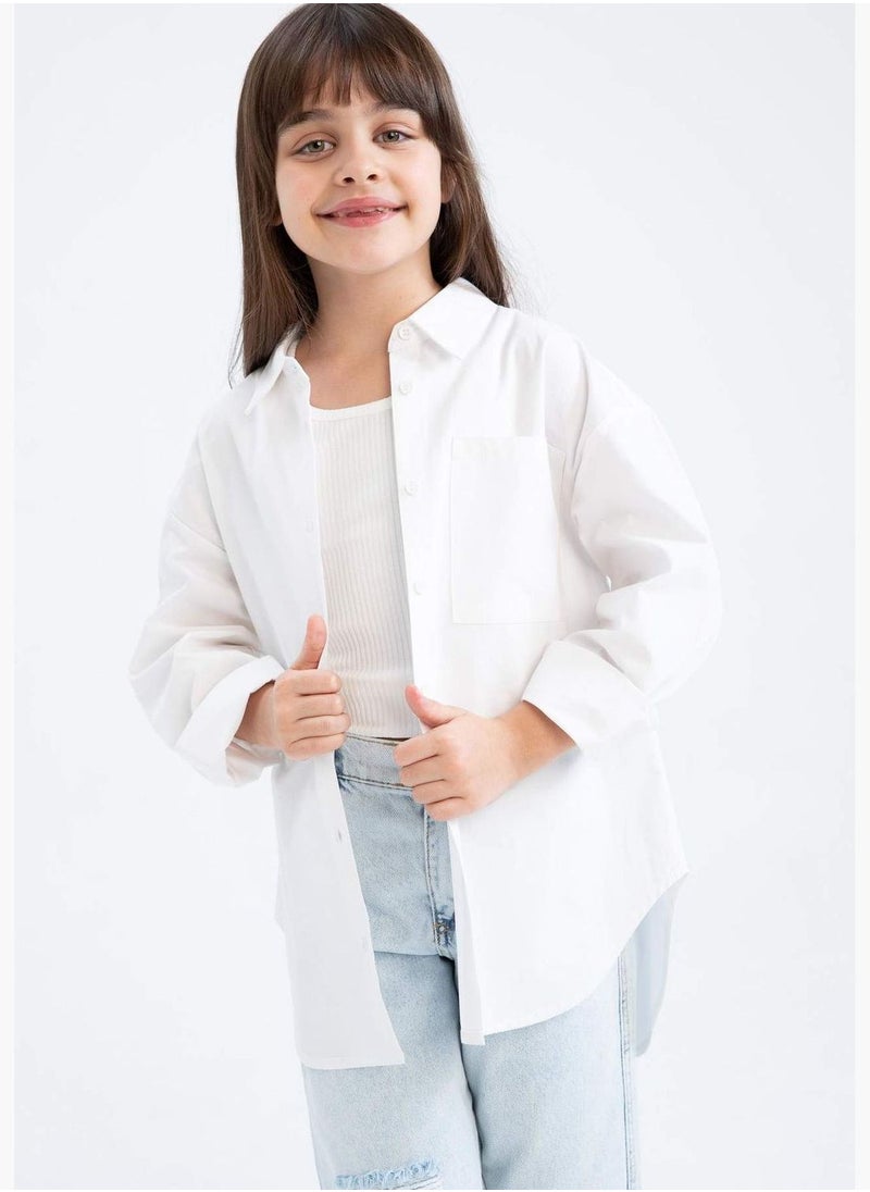 DeFacto - Girl Oversize Fit Woven Long Sleeve Shirt - Image 1