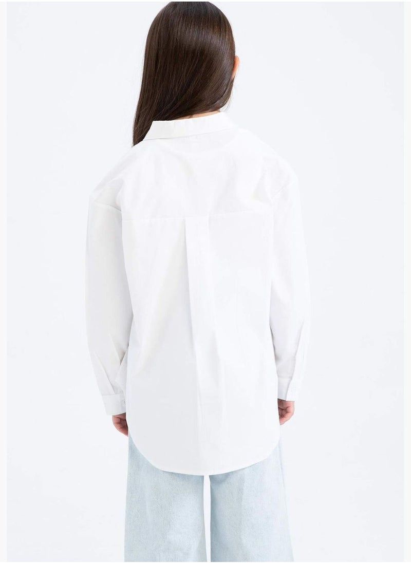 DeFacto - Girl Oversize Fit Woven Long Sleeve Shirt - Image 1