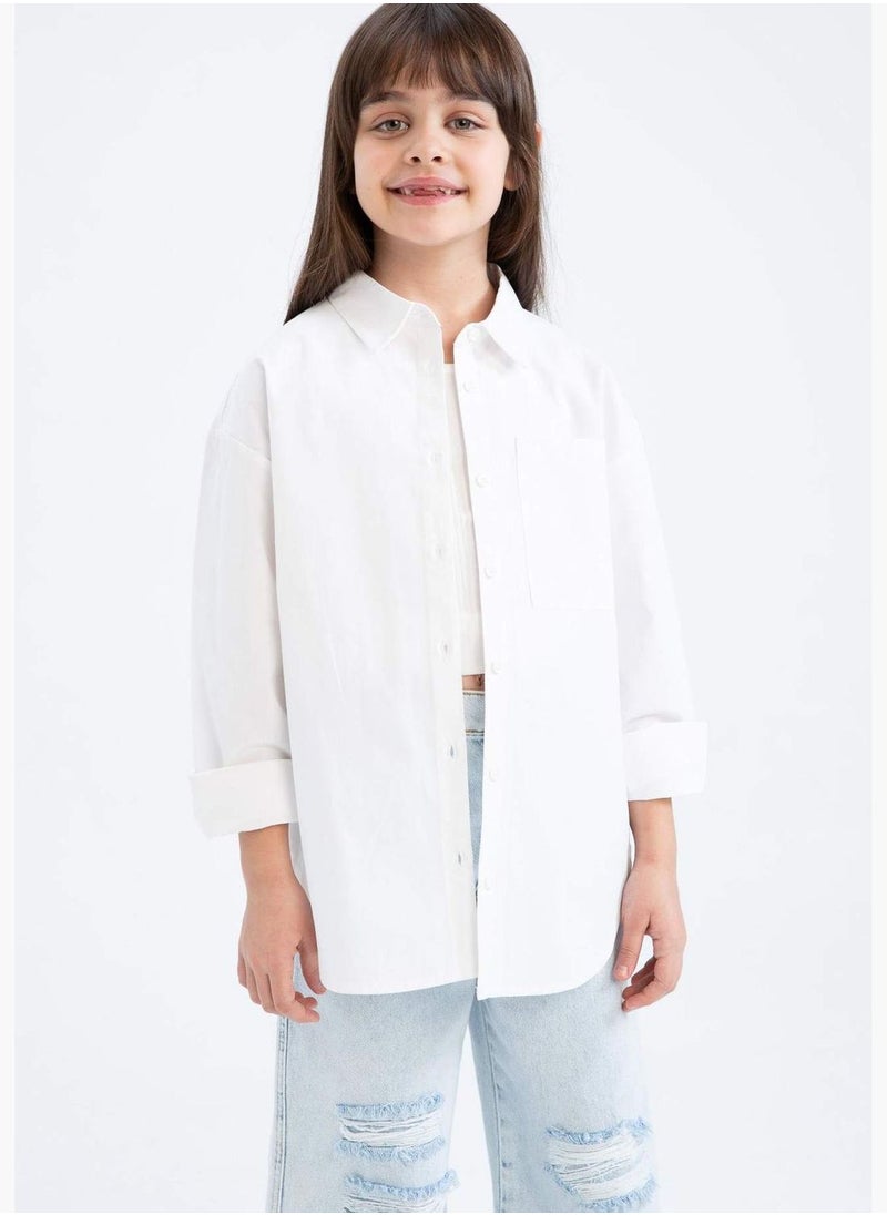 DeFacto - Girl Oversize Fit Woven Long Sleeve Shirt - Image 1