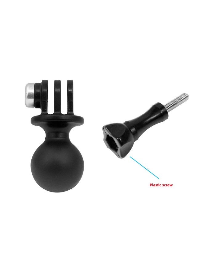 Generic Suitable For GOPRO HERO10 9 8 7 Small Ant Mountain Dog Camera Bracket Pan-tilt Table Ball Head Seat Connection Rearview Mirror Bracket-Color:Ball Head + Plastic Screw] - Image 1