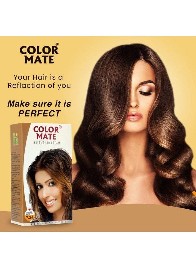 COLOR MATE Hair Color Cream Golden Brown 130Ml (Pack Of 2)  - Image 5