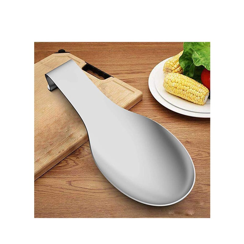 SOLARAE Stainless Steel Spoon Rest Set of 4, Large patula Ladle Holder, Spoon Rest Holder, Dishwasher Safe - Image 3