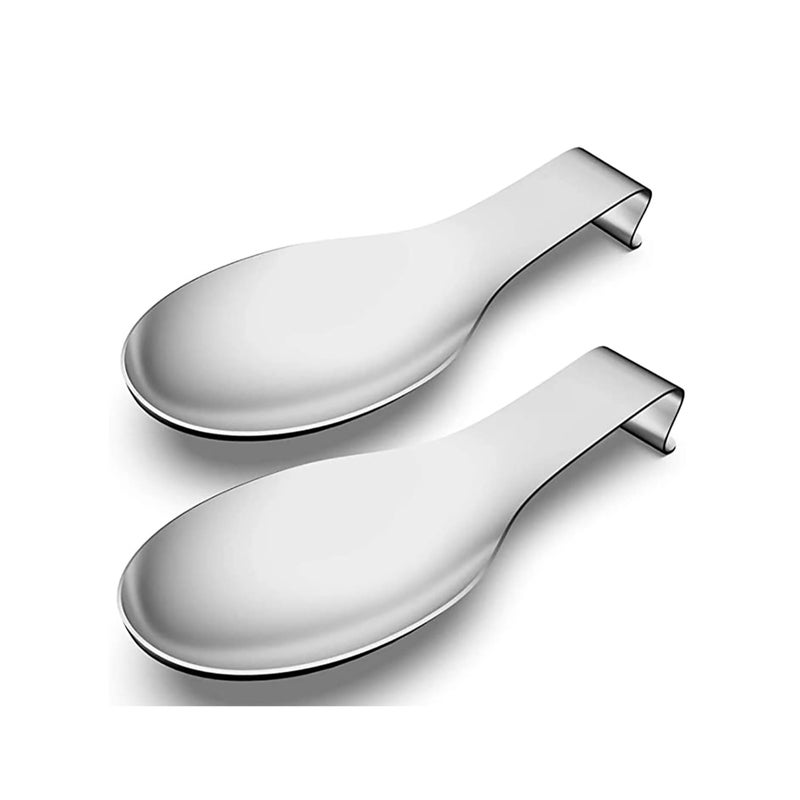 SOLARAE Stainless Steel Spoon Rest Set of 4, Large patula Ladle Holder, Spoon Rest Holder, Dishwasher Safe - Image 1