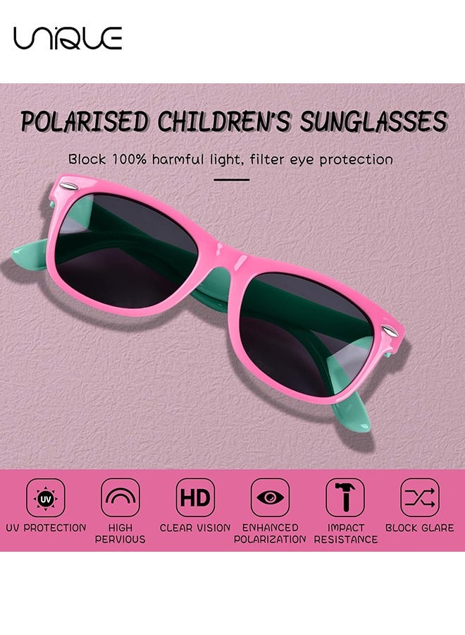 Unique Children's Sun Glasses - Kids Polarized SunGlasses TPEE Rubber Flexible Frame for Boys Girls Age 2-10, 100% UV Protection（Car Glasses Case）  - Image 4
