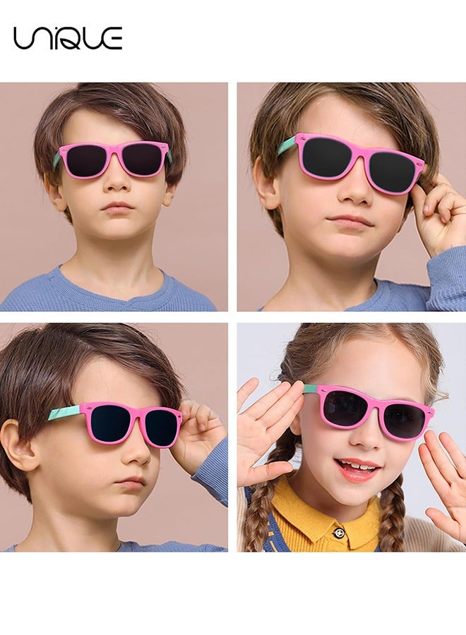 Unique Children's Sun Glasses - Kids Polarized SunGlasses TPEE Rubber Flexible Frame for Boys Girls Age 2-10, 100% UV Protection（Car Glasses Case）  - Image 5