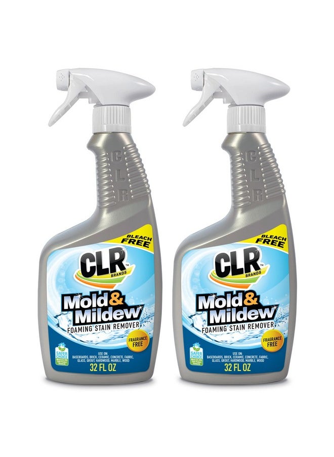 CLR CLR Mold & Mildew Clear, Bleach-Free Stain Remover Spray Works on Fabric, Wood, Fiberglass, Concrete, Brick, Glass, and More - EPA Safer Choice, 32 Fl Oz (Pack of 2)  - Image 1