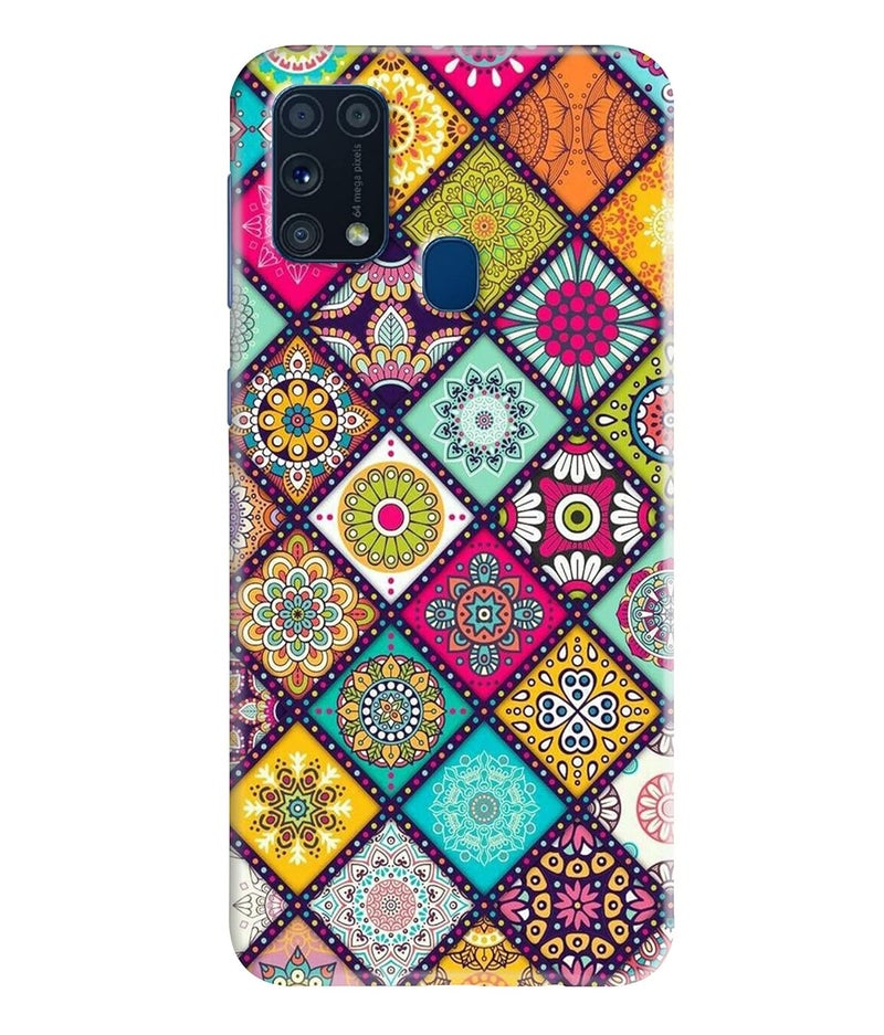 Mandala Unique Tiles Design|Printed Hard Back Cover for Samsung Galaxy M31 / F41 / M31 Prime Premium & Attractive Case for Your Smartphone