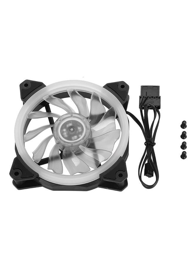 Thoraya FAN-RS21 12V DC 120mm LED Case Fan Large 4PIN & Small 3PIN Interface Cooling Fan (Transparent)  - Image 1