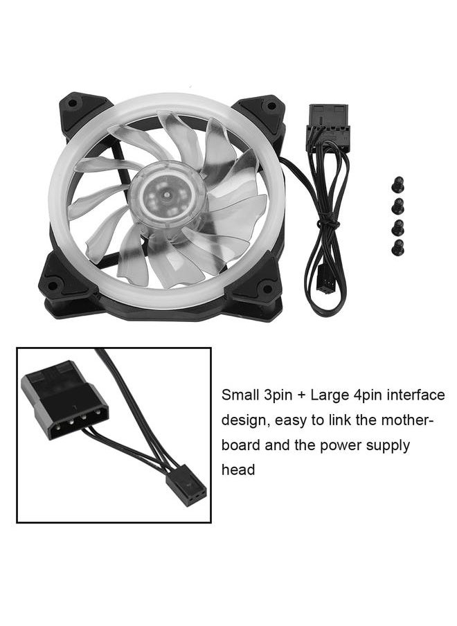 Thoraya FAN-RS21 12V DC 120mm LED Case Fan Large 4PIN & Small 3PIN Interface Cooling Fan (Transparent)  - Image 4