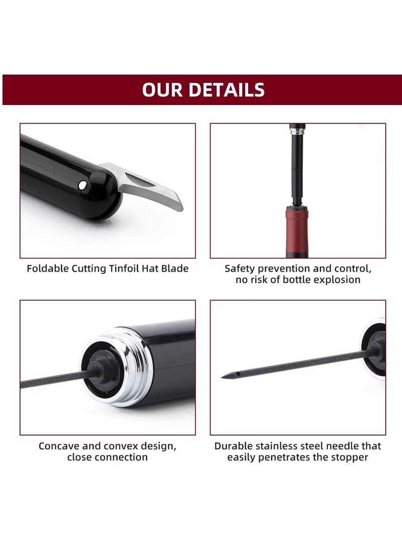 Effortless Portable Air Pressure Wine Opener with Foil Cutter and Needle Design for Easy Cork Removal - Image 2