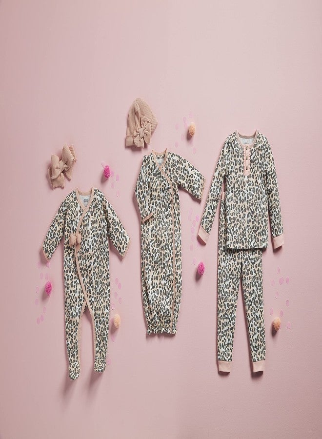 Mud Pie Baby Girl Leopard Pajama Set, Leopard, 9-12 Months - Image 2