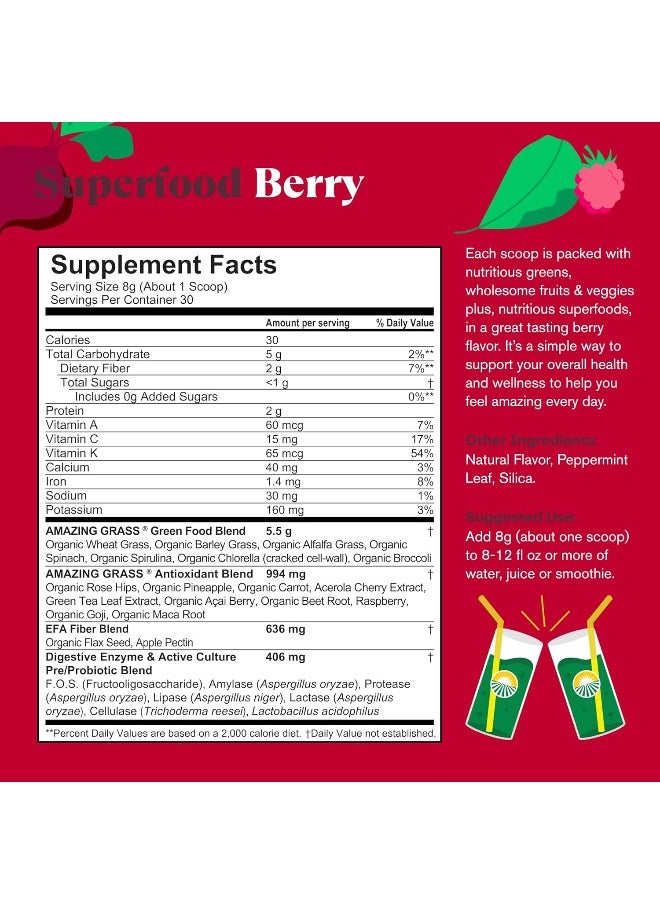 Amazing Grass Green Superfood Powder, Berry, 240 g - pzsku/Z86F7B28D3D205B3CB0C8Z/45/_/1741000174/db40a132-338f-410d-9deb-5d0e6e6bb2f3