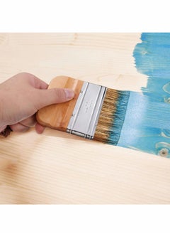 Excefore Chalk and Wax Paint Brushes, 5 Pieces Natural Bristles Wooden Handle DIY Painting and Waxing Brushes for Art Craft Wood Furniture Decor  - Image 5