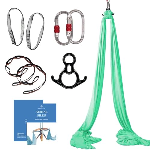 Aum Active Aerial Silks Starter Kit - Durable 9 Yards of Aerial Yoga Hammock with Hardware & Guide - Aerial Swing for Acrobatic Flying Yoga & All Levels (Aerial Rigging Point Up to 13ft) - Image 1