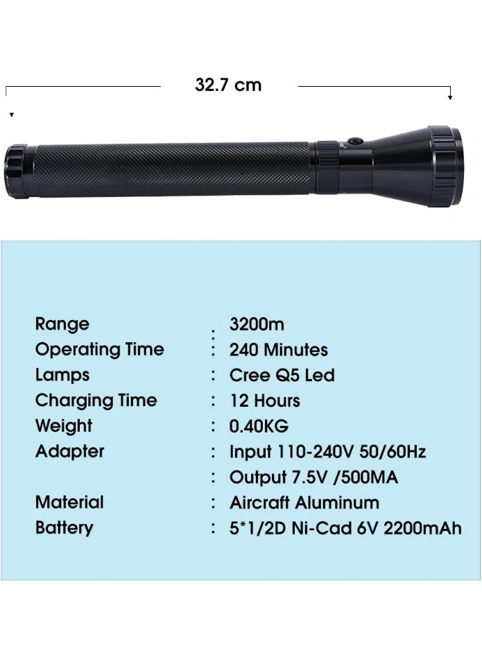 Strong Lite Stronglite Rechargeable LED Flashlight - High Quality Aluminum - 3200 Meters Long Range Torch Light - High Luminous CREE LED USA With 100000 Hours Working - Bright, Strong lite - SRL3400LED - Image 5