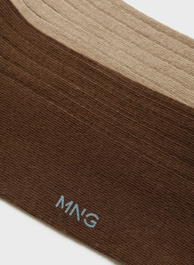 مانجو مان 2 Pack Ribbed Cotton Socks