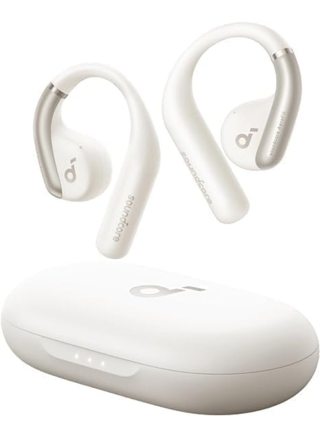 soundcore AeroFit 2 Pro by Anker, 2-in-1 Hybrid Earbuds with Awareness Mode and Focus Mode, Bluetooth 6.1, Hi-Res, LDAC, Spatial Audio, Al Clear Phone Calls, IP55, 34H Total Playtime White