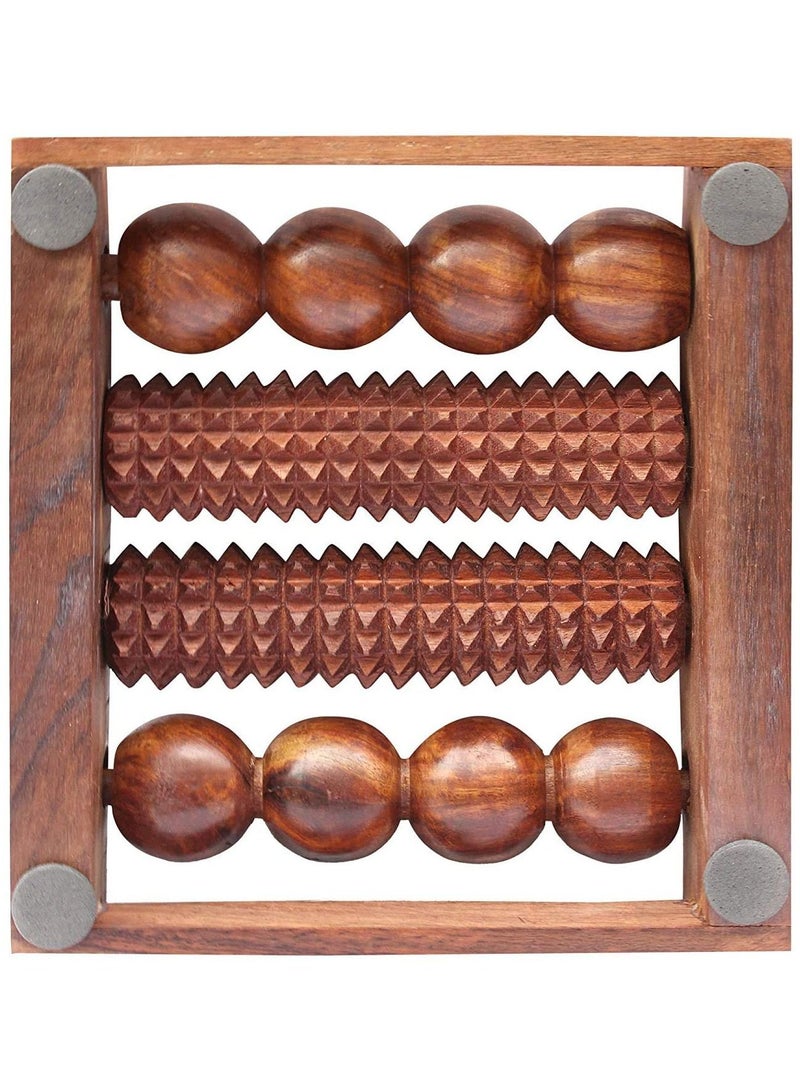 مدلك قدم خشبي من خشب Acewood 4 أسطوانات لإجهاد الجسم وعلاج الضغط والقدم والعناية بالعقل / بكرة القدم أكوبريسور / أدوات تخفيف الآلام الخشبية / أدوات Accupresure - Image 3