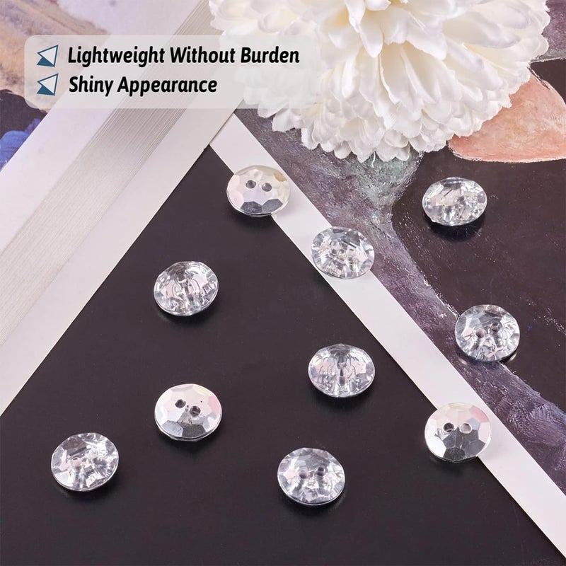 Bhavya Enterprises Bhavya Enterprises Crystal Clear Rhinestone Sewing Fastening Buttons 20  - Image 4