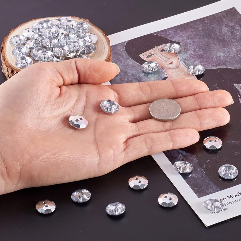 Bhavya Enterprises Bhavya Enterprises Crystal Clear Rhinestone Sewing Fastening Buttons 20  - Image 3
