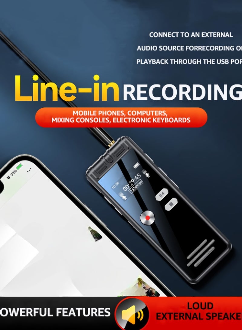 Beauenty Voice Recorder Device, Audio Recorder With Playback, Compact And Portable MP3 Player With Password Protection, Voice Activated Recorder For Lecture Meetings Class, (1pc, 32GB) - Image 4