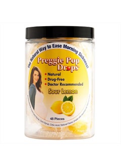 Preggie Pop Drops Morning Sickness - Preggie Pops for Morning Sickness Relief. Yummy Candy Drops for Pregnancy Relief. Soothing Relief for Pregnant Women. Sour Lemon 48 Count  - Image 1