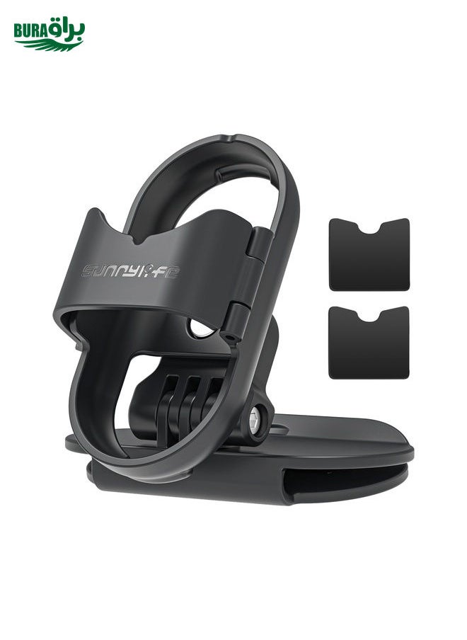 BURAQ For Insta360 GO3 / GO 3S Sunnylife Baseball Hat Clip Mount Baseball Cap Clamp Quick Release Mount Camera POV Vlog Holder (Black)  - Image 1