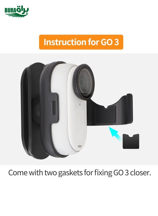 BURAQ For Insta360 GO3 / GO 3S Sunnylife Baseball Hat Clip Mount Baseball Cap Clamp Quick Release Mount Camera POV Vlog Holder (Black)  - Image 2