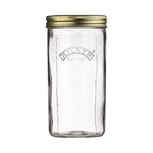 Kilner Premium 1L Glass Wide Mouth Preserve Jar for Preserving and Storing | Reusable, Eco-Friendly Food Storage Container with Screw Lid for Kitchen - Image 1