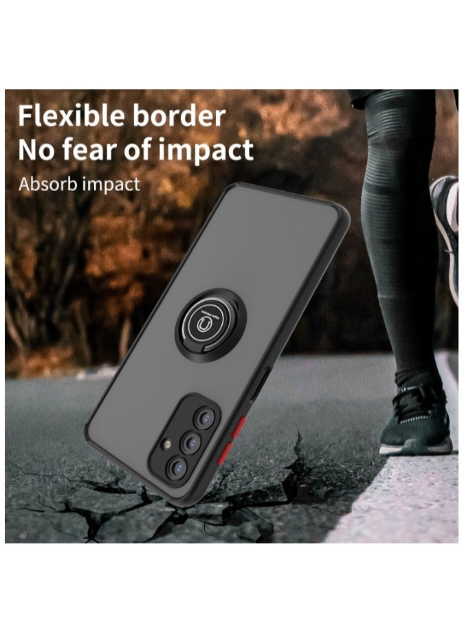 for Infinix Smart 9 / Hot50i Case, TPU + Hard PC Magnetic Ring Car Mount Stand Bumper Cover Full Portection Shockproof Phone Case for Infinix Smart 9 / Hot50i, Black - Image 5