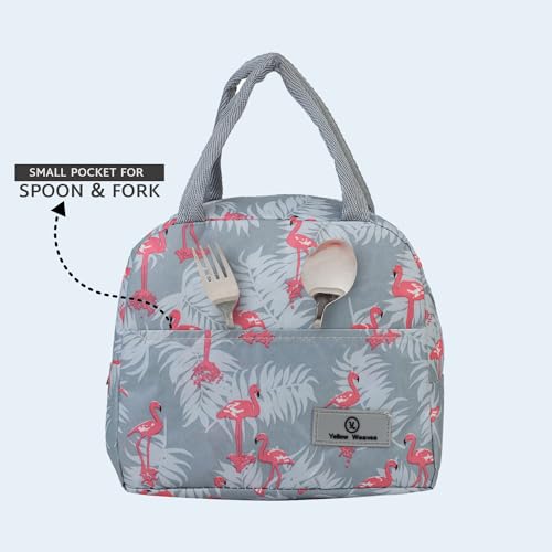 Yellow Weaves Insulated Travel Lunch/Tiffin/Storage Bag for Office, College & School, Big Size (Grey) - Image 4