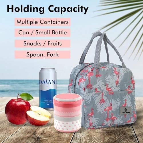 Yellow Weaves Insulated Travel Lunch/Tiffin/Storage Bag for Office, College & School, Big Size (Grey) - Image 2