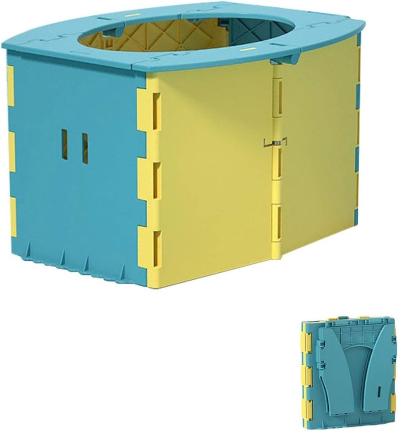 VUFVOID Folding Potty for Kids Portable Travel Toilet for Toddler Outdoor Camping Yellow - Image 1