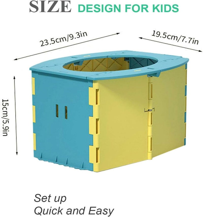 VUFVOID Folding Potty for Kids Portable Travel Toilet for Toddler Outdoor Camping Yellow - Image 2