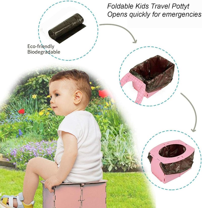 VUFVOID Folding Potty for Kids Portable Travel Toilet for Toddler Outdoor Camping Yellow - Image 4