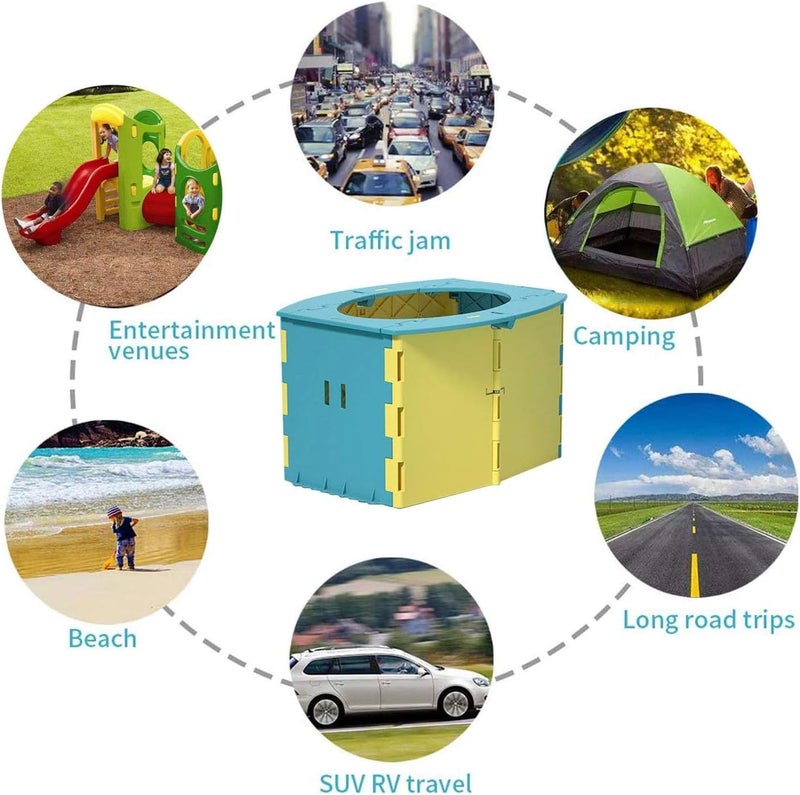 VUFVOID Folding Potty for Kids Portable Travel Toilet for Toddler Outdoor Camping Yellow - Image 5