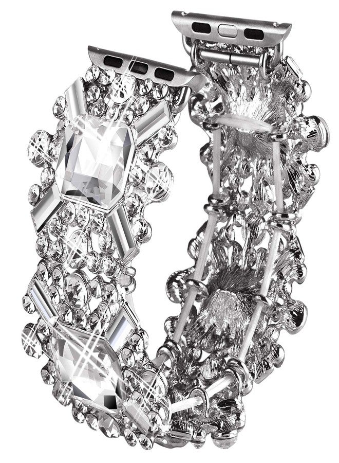 VIQIV Bling Bands Compatible with Apple Watch Band 38mm 40mm 41mm 42mm 44mm 45mm 49mm Iwatch Series SE 9 8 7 6 5 4 3 2 Ultra, Diamond Rhinestone Dressy Metal Bracelet Wristband Strap for Women - Image 4