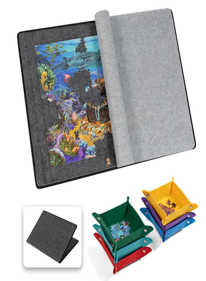 Becko US 1500 Piece Jigsaw Puzzle Board with 6 Trays & Cover, Foldable Puzzle Mat with Auxiliary Lines for Puzzle Storage Saver, Lightweight & Portable, for 1500 1000 750 500 Pieces Jigsaws Puzzles - Image 1