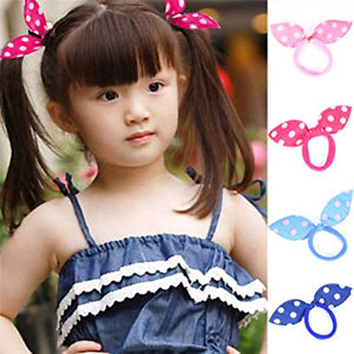 Drishti Fancy Rabbit Ears Multicolour Ponytail Rubber Small Size For Kids And Girls Pack Of 24 Pcs - Image 3