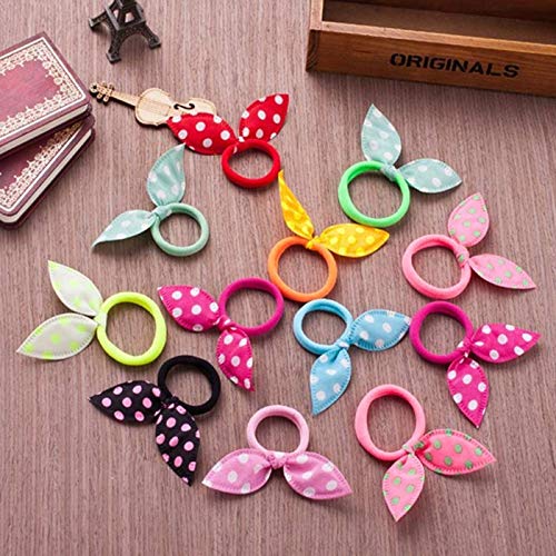 Drishti Fancy Rabbit Ears Multicolour Ponytail Rubber Small Size For Kids And Girls Pack Of 24 Pcs - Image 4