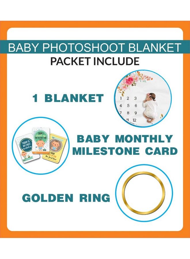 Custom Catch Monthly Milestone Blanket ; 1 To 12 Months ; Best For Newborn Boy & Girl Multicolor Cotton Skin Friendly - Image 4
