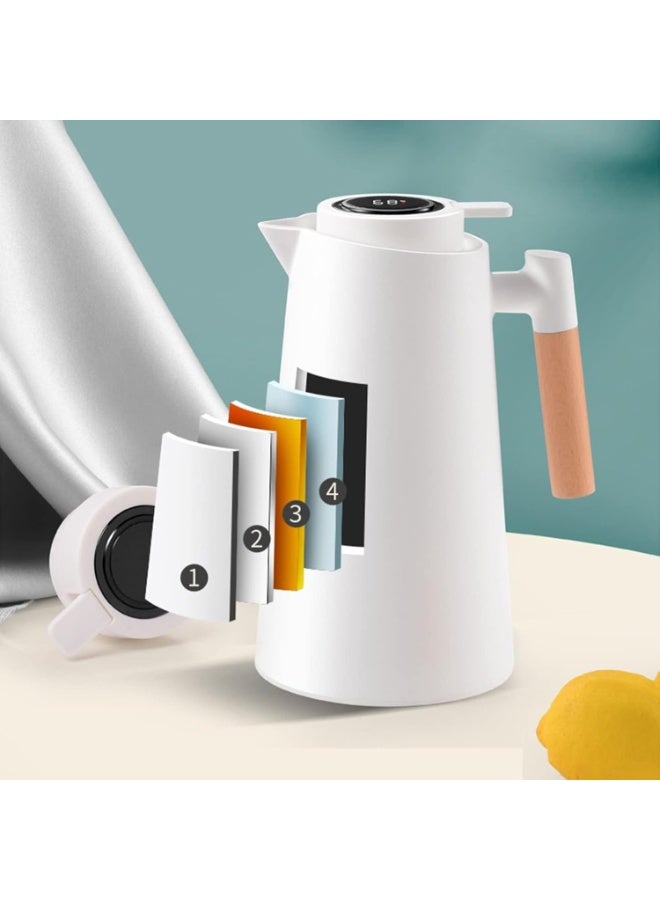 كيلا ترمس حراري، سعة 1 لتر، إبريق معزول مع شاشة عرض درجة الحرارة، وعاء قهوة محكم الغلق (بدون تسرب، بدون تقطير) - Image 4