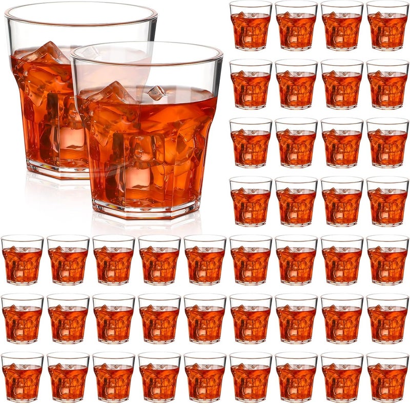 Tioncy 50 Pcs Acrylic Drinking Glasses 4.5 oz Small Whiskey Glass Clear Shot Glasses Bulk Unbreakable Stackable Mixed Drinkware Mini Beer Mug for Oktoberfest Drinking Bars Wine Vodka - Image 1