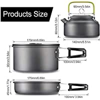 NILKANTH® Camping Cookware Outdoor Kettle Pot Pan Utensil Backpacking Out Bag Cooking Picnic Cookset for 2 Person (Green) - Image 2