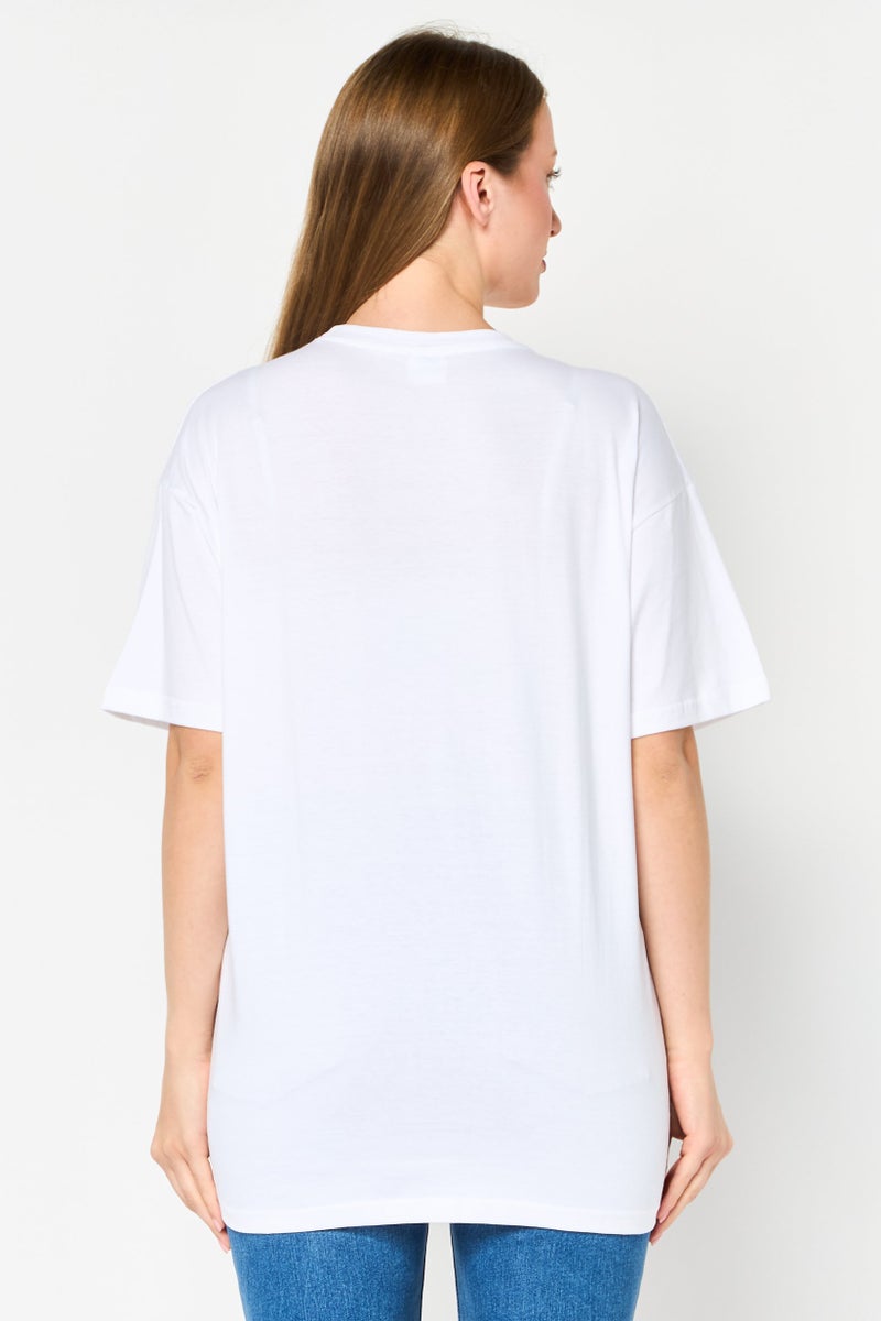 Harry Potter Women Crew Neck Short Sleeve Graphic Print T-shirt, White - Image 4